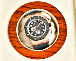 Luxe automatisch mechanisch herenhorloge, timingcode, 316 precisie stalen kast, 44 mm wijzerplaat, digitale wijzerplaat, supersterk nachtlampje, rubberen band