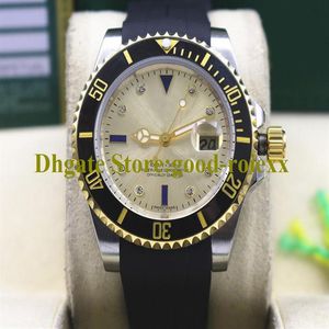 Montre couronne de luxe pour hommes, automatique, diamant, or, noir, bleu, doré, bracelet en caoutchouc, céramique, 116618, plongée, 116619, bracelet de sport, 285H