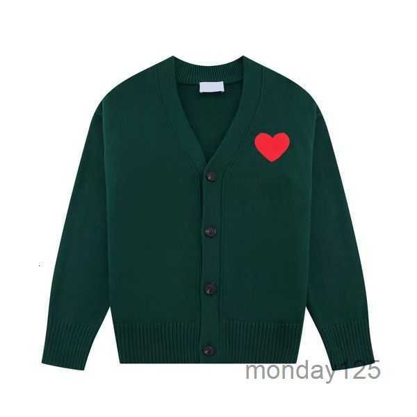 Diseñador de los hombres de lujo suéter cardigan amor bordado v escote otoño rayado moda hombres ropa de manga larga de gama alta jacquard tejer abrigos n9xp