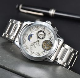 Luxe heren diamanten horloge roestvrij stalen horloge quartz batterij super heldere saffier horloge montre de lux
