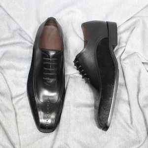 Chaussures habillées de luxe pour hommes en cuir véritable daim mâle bout d'aile Oxfords classique à lacets affaires fête de mariage chaussures formelles pour hommes