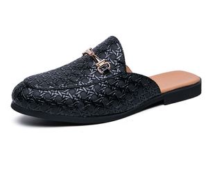 Luxe herenjurk schoenen slippers lederen loafers heren mocassins casual antislip zomer mode halve schoen voor mannen ontwerper