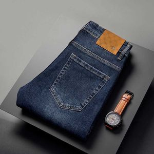 Jeans pour hommes de luxe jeans de créateur Automne Jeans hommes épais haut de gamme Slim Fit droite hommes pantalon tendance marque polyvalent élastique pantalons décontractés