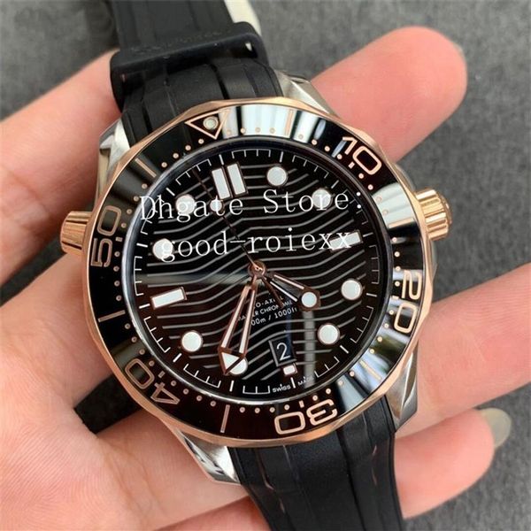 Montres de luxe en or rose pour hommes VS usine automatique Cal 8800 montre axiale hommes plongée professionnelle 300M bracelet en caoutchouc planète Eta 0338z