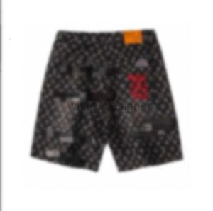 Luxe heren shorts ontwerper zomer nieuwe mode hot verkopende mannen en vrouwen dezelfde stijl Jacquard denim golfpatroon shorts vijf delige broek street trend