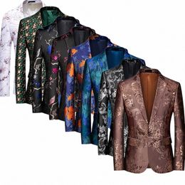 Luxe mannen Jasje Bruiloft Busin Dr Jas Mannen Fi Slanke Blazer QJ CINGA Nieuwe Kostuum Homme Big Size m-5XL 6XL A3lD #