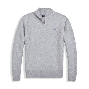 Pull de luxe pour hommes Polo demi-fermeture à glissière brodé à manches longues cheval tricoté torsadé haut de mode décontracté pour hommes et femmes