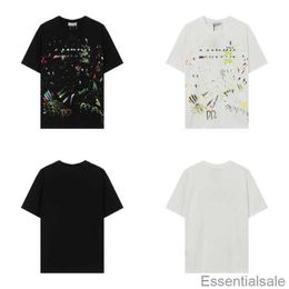 T-shirts de luxe pour hommes Lanvins t-shirts Femme Tendance Marque Lâche Casual Coton Crewneck Tees Splash Ink Peint Graffiti Italie Style Français Whp5