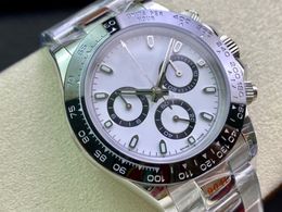 Luxe herenhorloge 116500-serie ETA 7750 uurwerk, 12,4 mm dikte, 904 roestvrijstalen keramische ring, saffierglas en doos