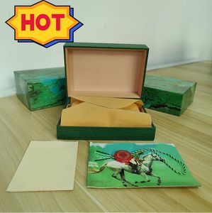 Caja de reloj de lujo para hombres Reloj verde oscuro Caja Dhgate Regalo de lujo Conjunto de reloj Woody Rolex Reloj de yate Folleto Etiqueta de tarjeta Caja de reloj Caja misteriosa Submarino 0007