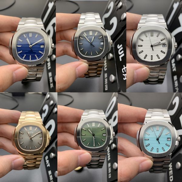 Reloj de lujo para hombre Relojes de diseño 40 mm Cristal de zafiro de alta calidad Resistente al agua 904L Esfera azul Relojes de oro rosa Deportes suizos con caja