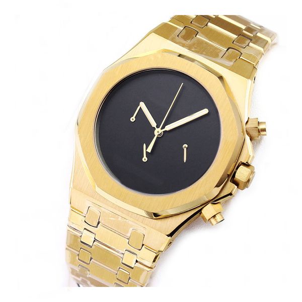Luxury Men's Watch Master Gold en acier en acier inoxydable Couleur de couleur unire de couleur Running Second Movement Bow Buckle 41 mm