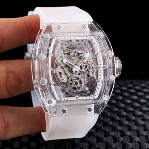 Luxury Men's Watch Richar M Barrel Hollowed Designer Watch Save Sapphire Mirror Correa de goma impermeable Acero inoxidable U9SA