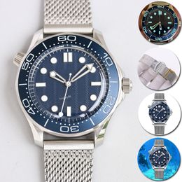 Luxury men's watch sea master watch 40mm blue dial stainless steel strap designer men's watch classic style dhgate watch Montre De Luxe