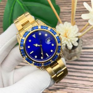 Luxe herenhorloge roestvrij staal mode dames kleur kristal diamanten horloge geavanceerde automaatbeweging waterdichte polswatch244n