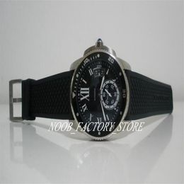 Роскошные мужские часы, 42 мм, черный циферблат, сапфировое стекло, автоматические механические часы, наручные часы, часы с резиновым ремешком, 297h