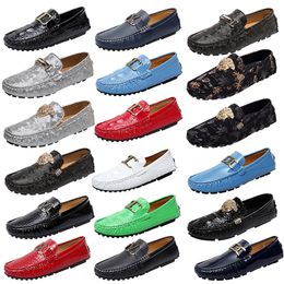 Luxe herenschoenen Hoogwaardige hoefijzergespdecoratie Comfortabele loafers Zacht leer Effen kleur Glanzende zakelijke kantoorschoenen Rijdende schoenen