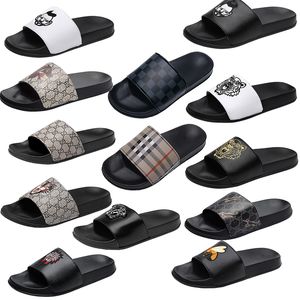 Luxe Hommes Diapositives Chaussures Pantoufles D'été Sandales Plage Diapositive Plat DesignerFlat G Motif À Carreaux Imprimer Avatar Tongs Baskets Taille 39-46