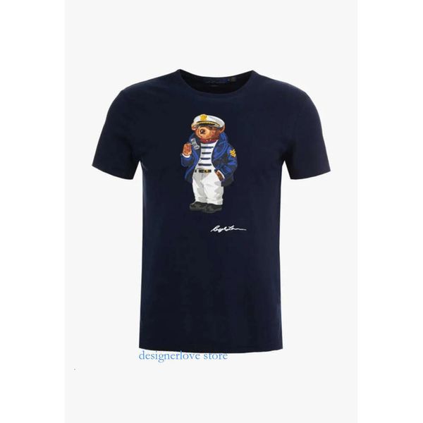 Luxury Men T-shirt Us Taille US Cotton White Tshirt Designer Shirts Martini Bear Hockey Ski Captain USA Modèle pour les femmes TRENDY