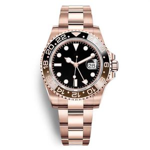 Los hombres de lujo miran relojes mecánicos automáticos de cerámica anillo Correa de acero inoxidable Watches237v