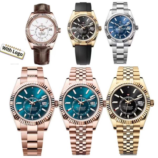 Menores de lujo Made mecánico automático Relojes casuales Correa de acero inoxidable 41 mm Impensos de agua Impermeabilizante Regalo de cumpleaños Montres de Luxe Orologio Sky habitante