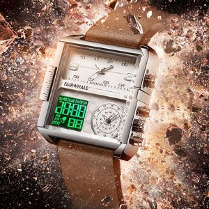 Luxe mannen horloge led quartz creatieve sport horloges mannelijke multifunctionele waterdichte lichtgevende polshwatch klok relogio masculino cx200805