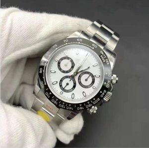 Herenhorloge Fabrieksleverancier saffier 40 mm witte wijzerplaat 116520 chronograaf 904 staal CAL.4130 Mechanisch uurwerk Automatische herenhorloges