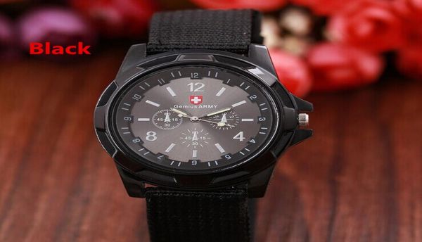 Los hombres de lujo miran los relojes de pulsera militares geniales más nuevos Gemius Logo Band Nylon Band Watch Whelty Sport Army Wallwatch para MAN5265982