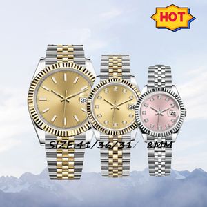 Montres de luxe pour hommes Montre automatique Mouvement mécanique Montre 36mm 41mm Montre de glisse en acier inoxydable Boucle Saphir Lumineux étanche Montre de couple ronde