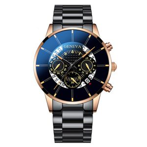 Luxe Hommes Montres En Acier Inoxydable Bande De Mode 20 couleurs Conception Haute Qualité Genève Montre En Plein Air Pour Homme Calendrier D'affaires Mâle Horloge