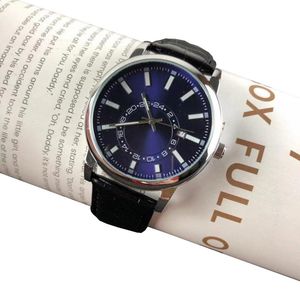 Luxe mannen kijkt naar topmerk 40 mm Dial Leather Riem Blue Watch Designer Polshorloges Kerstcadeaus voor herenvader Valentijnsdag Present Orologio di Lusso