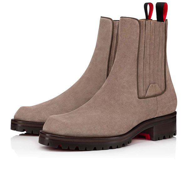 Botas de tobillo de lujo para hombres y mujeres Botas planas Senior Melon Orlato Italia Gamuza clásica Piel de becerro Suela de goma Pareja Motocicleta al aire libre Tobillos de invierno Botines cortos EU 35-47