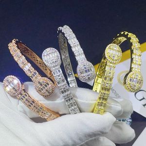 Luxe mannen Women Moissanite armbanden Gold vergulde S925 Sterling Silver Full Moissanite Bangles Bracelet For Friends Leuk cadeau