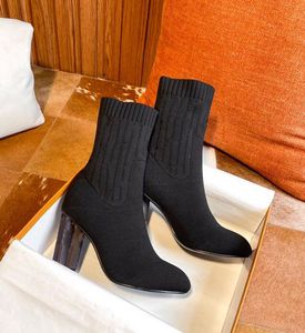Bottines Martin de luxe pour hommes et femmes, bottes courtes en tissu extensible chaud avec talon imprimé fleur, chaussures décontractées pour dames