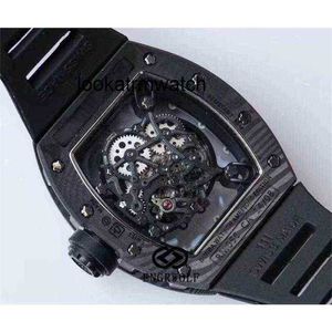 Luxury Hommes / femmes Regardez Black Watch Automatic Date Fiber Series Tourbillon Machine