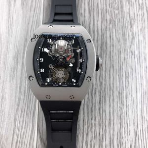 Luxury Men / Women Watch Designer RM001 Superclone Watch Active Tourbillon Barrel Table Black Céramique