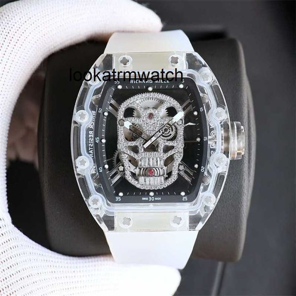 Luxury Men / Women Watch Watch Skull RM052-01 RM52 Black Superclone Active Tourbillon Diamond Designer Cremper