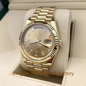 Luxe Mannen Horloge Gouden Diamanten Wijzerplaat Saffier Beweging Mechanische 2813 Automatische Mannen Horloges 2023 QC Check 40 MM