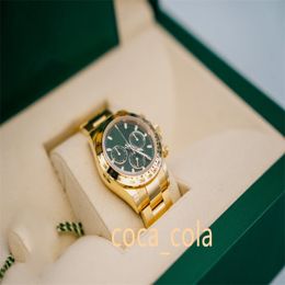 Reloj de pulsera de lujo para hombres Japón Mecánico Automático Nueva pulsera Acero inoxidable Zafiro Reloj para hombre a prueba de agua 40 mm 7750 Esfera verde Oro amarillo 18 k Reloj para hombres NUEVO