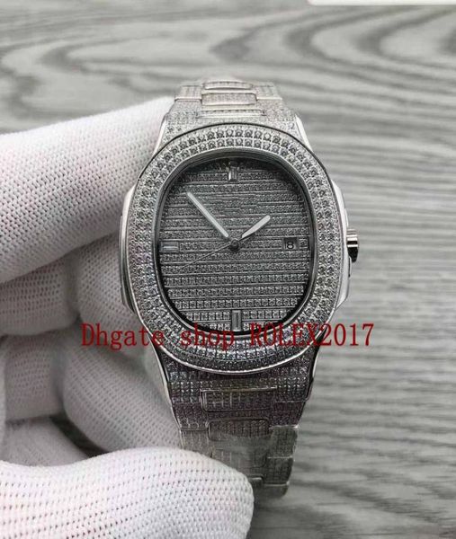 Luxury Men039S V3 ETA CAL324SC HOMMES IMPHERPORT TERMOPLE BRACE DE DIAMOND FULL DIAMON