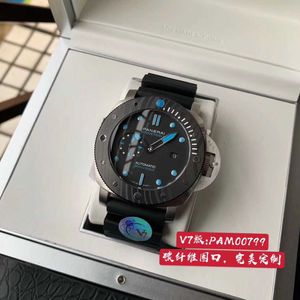 Reloj de diseñador mecánico automático para hombre de lujo Espejo de zafiro Movimiento suizo Tamaño 47 mm Correa de caucho importada Relojes deportivos 6EPX