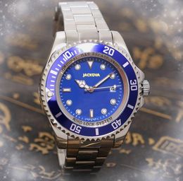 Relojes de lujo para hombre con esfera grande, 43 mm, color rojo, azul, caja con bisel, reloj habitante, reloj de acero inoxidable para hombre, vestido de moda, cuarzo, fecha automática, relojes de pulsera no mecánicos, regalos