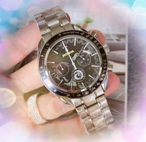 Montres de luxe pour hommes à grand cadran chronomètre horloge d'habitant célèbre en acier inoxydable affaires décontractées mouvement à quartz cool montres-bracelets de natation sans synchronisation orologio di lusso cadeaux