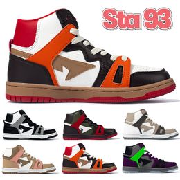 Scarpe casual da uomo di lusso Sta 93 Hi High sneaker di design Khaki Green Halloween rosso arancione nero sabbia chiaro grigio marrone moda uomo donna sneakers scarpe da ginnastica