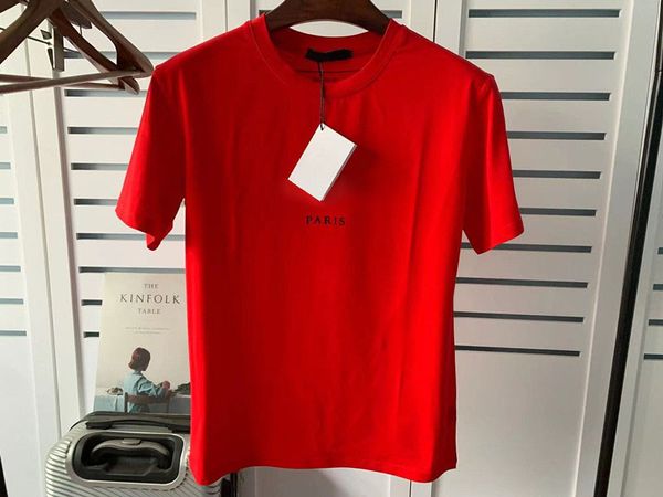 Manga corta de lujo para hombre diseñador camiseta Negro Rojo Carta impresa para hombre camisetas de manga corta Diseñador de marca de moda Top Tees Tamaño asiático XS-XXL