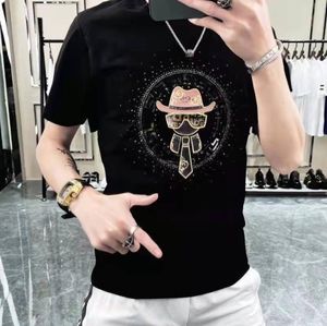 Luxe Hommes Designer T-shirt Noir Blanc Lettre Forage Chaud t-shirts À Manches Courtes Marque De Mode Designer Top Tees Asiatique Taille S-5XL