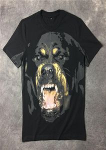 Camisetas de diseño para hombres de lujo para hombres Mujeres Hip Hop T Shirt 3d Print Rottweiler Diseñador Camiseta Tee1317479