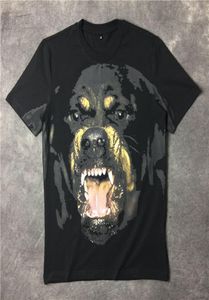 Luxury Mens Designer T-shirts Hommes Femmes Hip Hop T-shirt 3d Impression Rottweiler Shirt Tee8695595