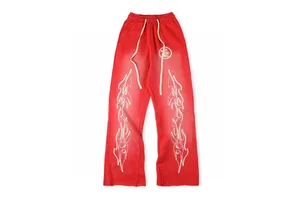 Pantalons de créateurs de luxe pour hommes pantalons pour hommes Hellstar Studios pantalons évasés rouges pantalons de survêtement pour hommes Jogger mode pantalons décontractés Hip hop