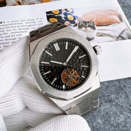 Luxury heren beroemd merk horloge skeletten Dial horloge hoogwaardige beweging 42 mm roestvrij staal matring ring product kleur matching volgens de foto